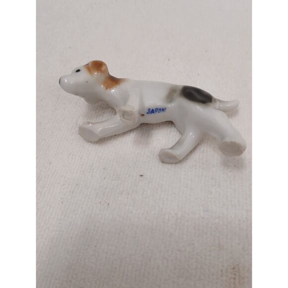 Vntg Beagle Hunting Hound Dog 3" Ceramic Figure Brown White Spots Japan Collect - Picture 13 of 15